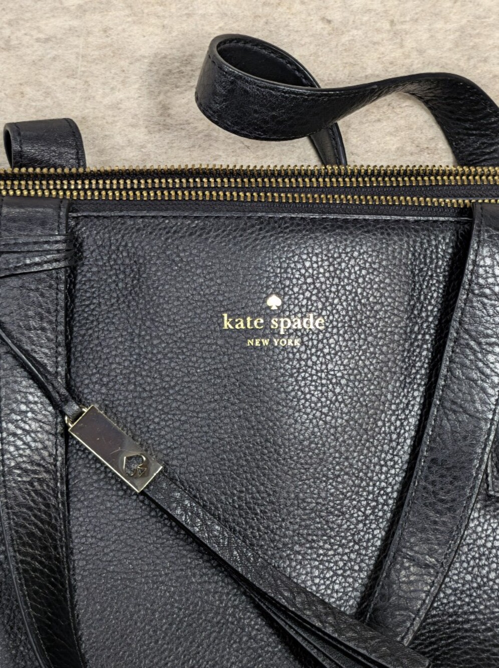 Like New Kate Spade Black Streen Brennan Shoulder Bag Pebbled Leather Mid size - Picture 5 of 15
